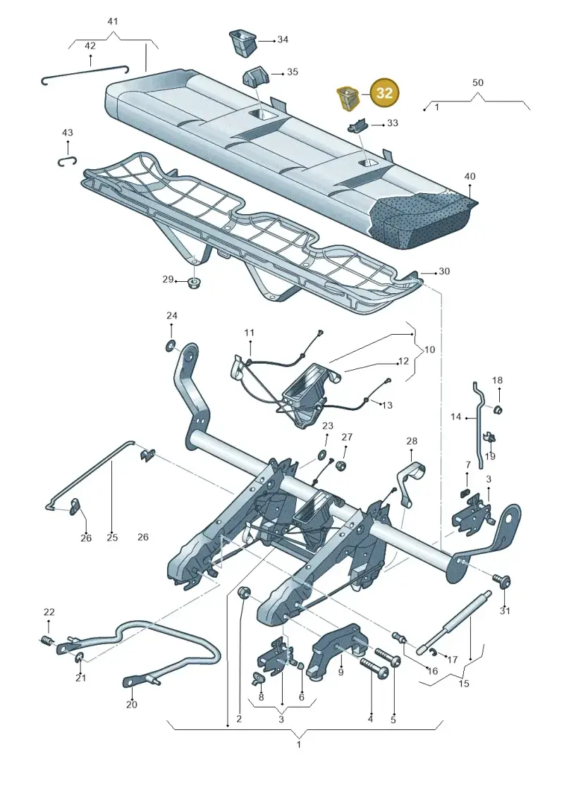 7H0883337A9B9 — Volkswagen Transp. caravelle (2011-2015) diagram 410885200, position 32