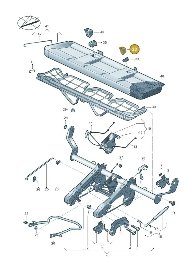 7H0883337A9B9 — Volkswagen Caravelle (2015-2019) diagram 861885000, position 32