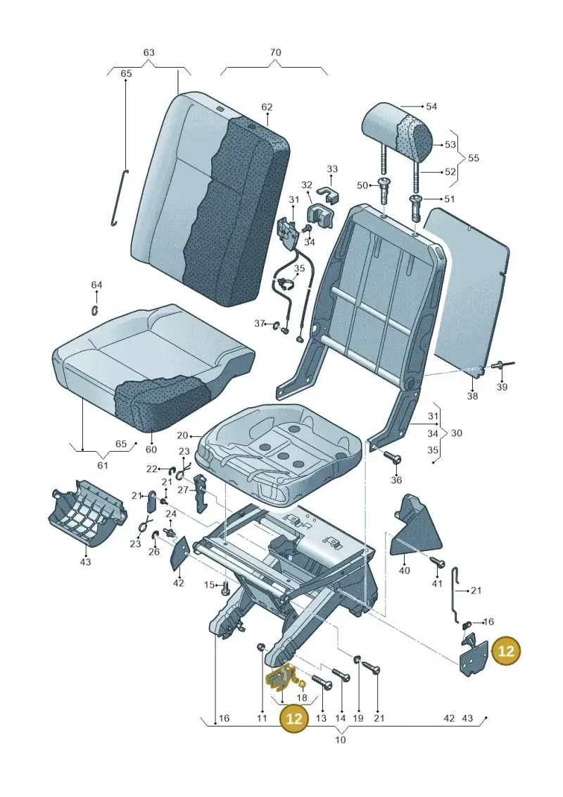 7H0883389C — Volkswagen Transp. caravelle (2011-2015) diagram 479883200, position 12