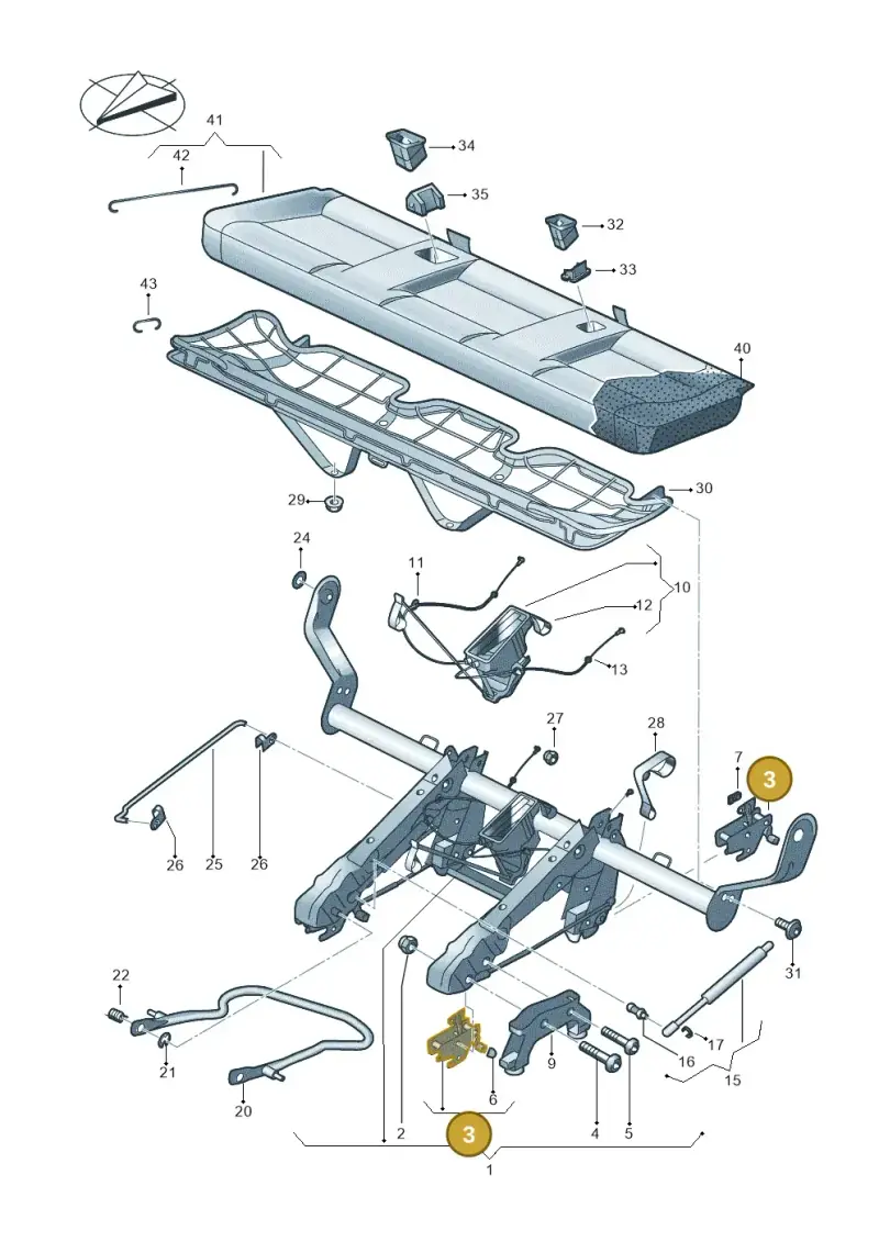 7H0883389C — Volkswagen Caravelle (2019-2024) diagram 861885000, position 3