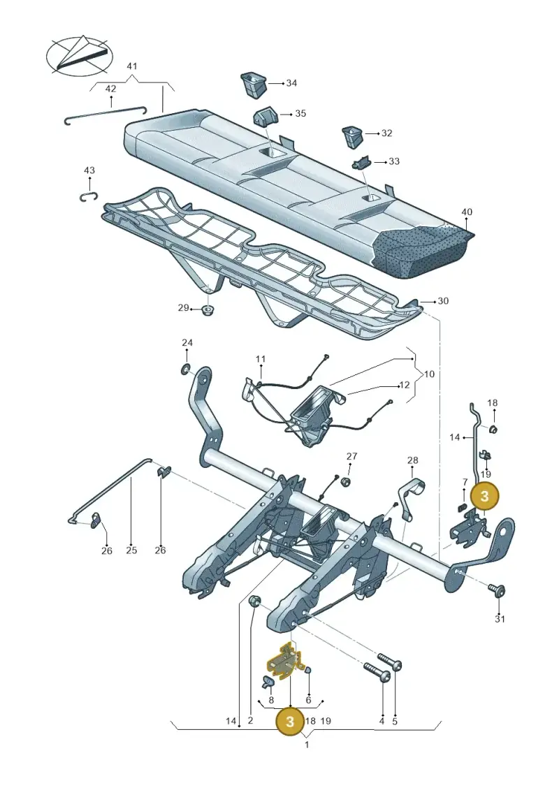 7H0883389D — Volkswagen Caravelle (2019-2024) diagram 861885010, position 3