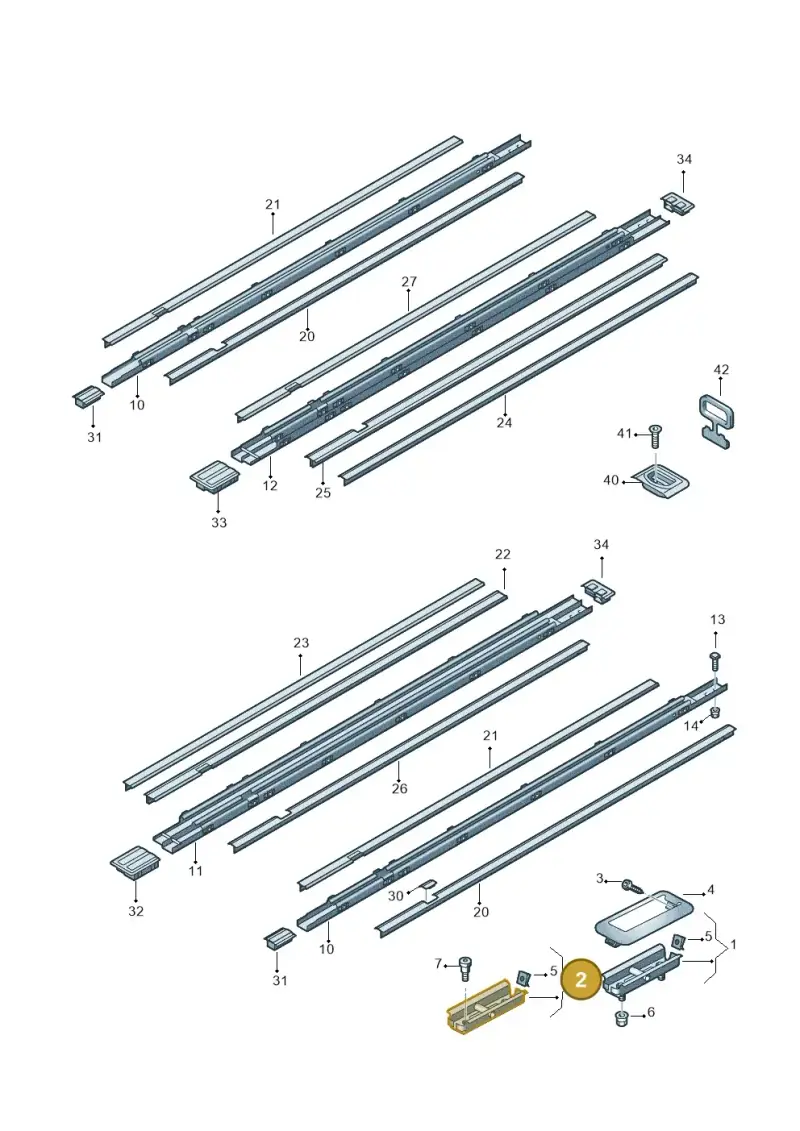 7H0883873D — Volkswagen Transp. caravelle (2008-2009) diagram 410885800, position 2