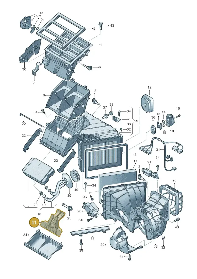 7H0898409 — Volkswagen Transp. caravelle (2008-2009) diagram 410820000, position 11