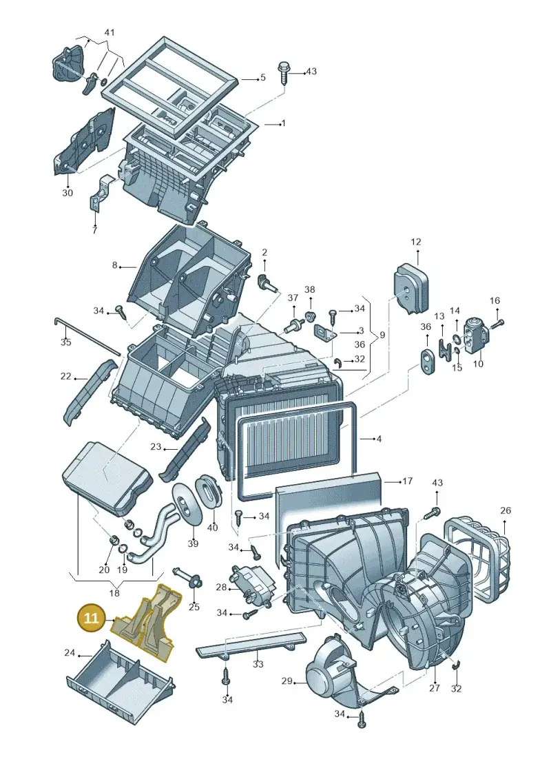 7H0898409 — Volkswagen Transp. dropside (2008-2009) diagram 411820000, position 11
