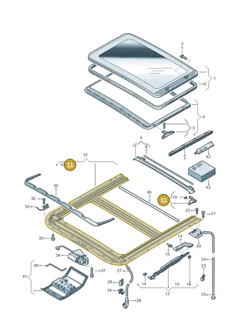 7H0898481 — Volkswagen Caravelle (2015-2019) diagram 410877000, position 11