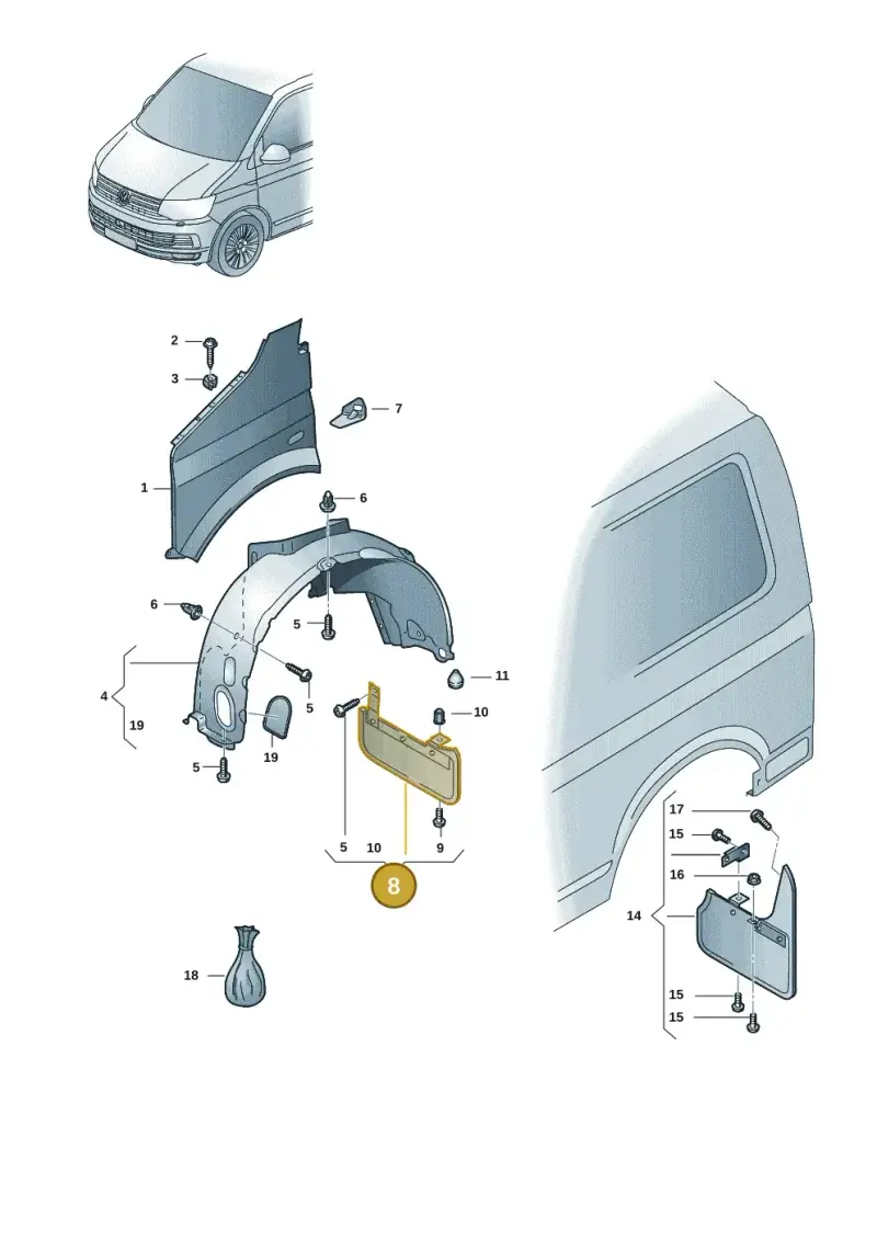 7H0898809 — Volkswagen Transport. multivan (2019-2024) diagram 7ep821100, position 8