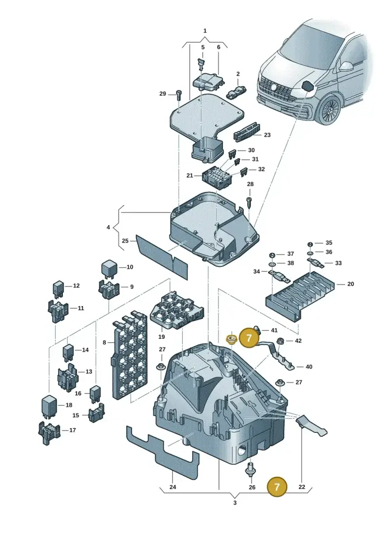 7H0907905 — Volkswagen Transport. multivan (2019-2024) diagram 7ep937020, position 7