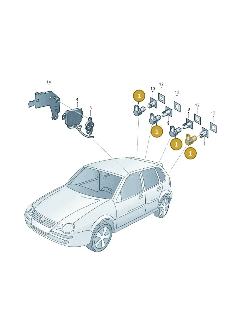 7H0919275CGRU — Volkswagen POLO (2005-) diagram 461919000, position 1