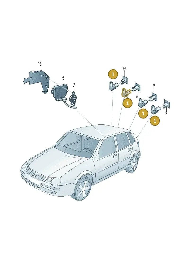 7H0919275CGRU — Volkswagen Polo (2008-2009) diagram 657919000, position 1