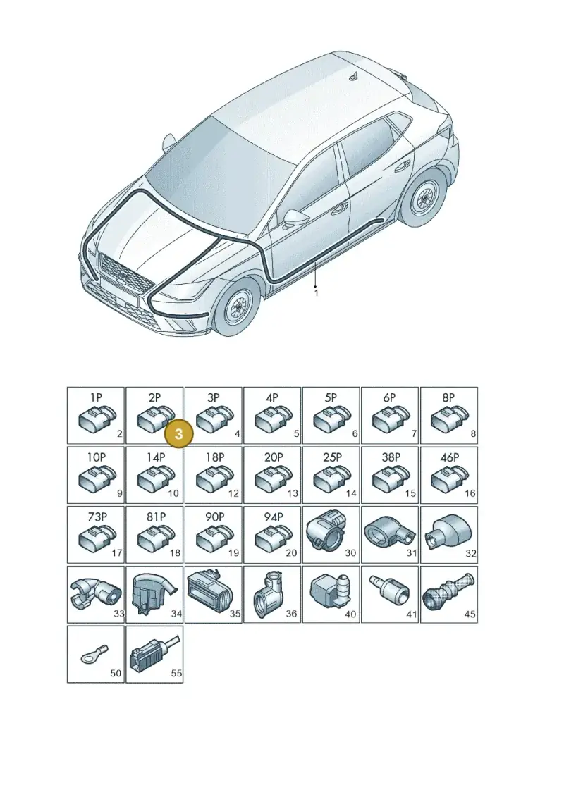 7H0941165 — SEAT Arona FR (2017-) diagram 835971080, position 3
