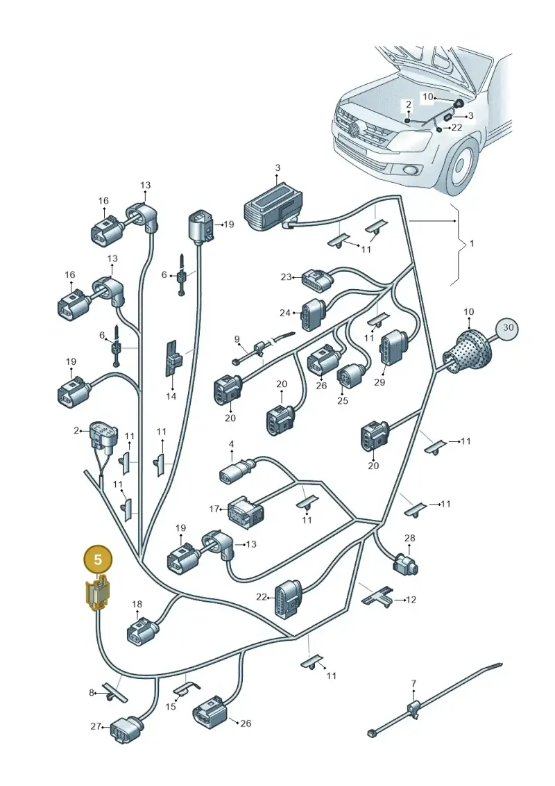 7H0941165 — Volkswagen Amarok (2022-) diagram 894971810, position 5