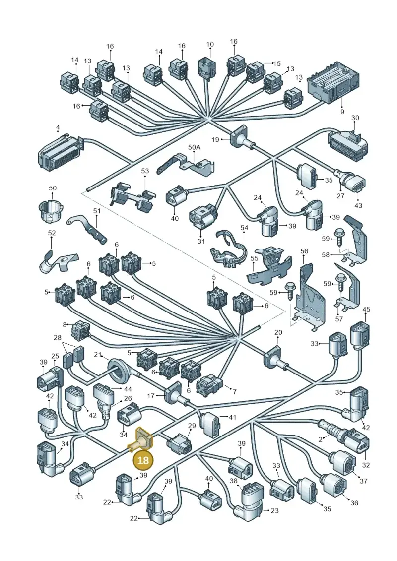 7H0941389C — Volkswagen Transp. caravelle (2011-2015) diagram 410971800, position 18