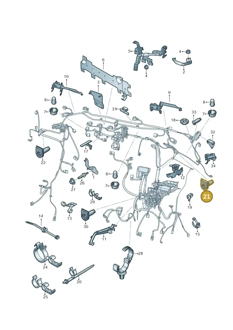 7H0941389C — Volkswagen Caravelle (2015-2019) diagram 861971790, position 21