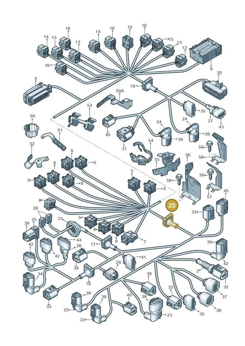 7H0941389J — Volkswagen Transp. caravelle (2011-2015) diagram 410971800, position 20