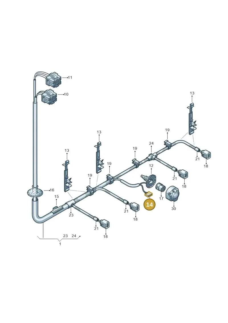 7H0971701A — Volkswagen Caravelle (2015-2019) diagram 410972850, position 14