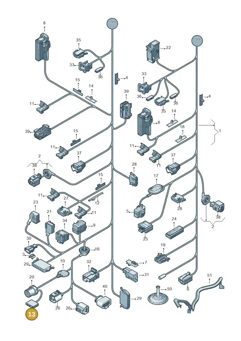 7H0971701A — Volkswagen Polo (2012-2014) diagram 672972010, position 13