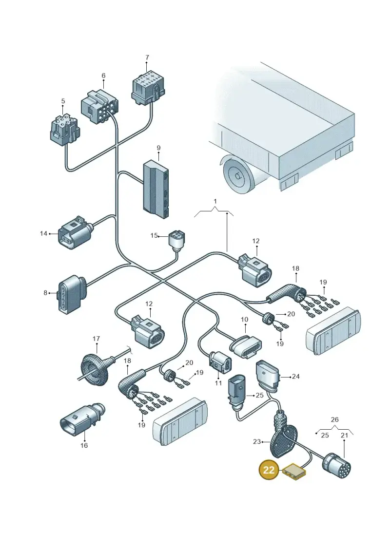 7H0971701A — Volkswagen Single-cab transp. (2019-2024) diagram 862972810, position 22