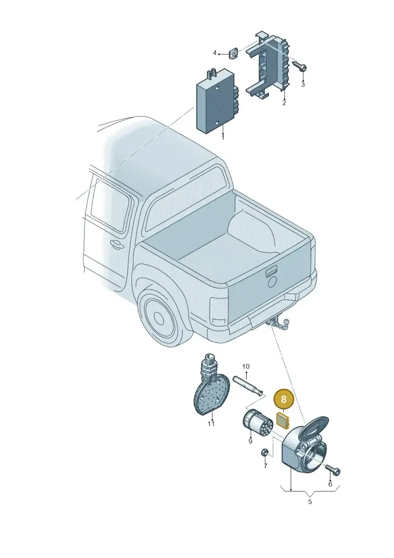 7H0971701A — Volkswagen Amarok twin cab (2022-) diagram 749945550, position 8