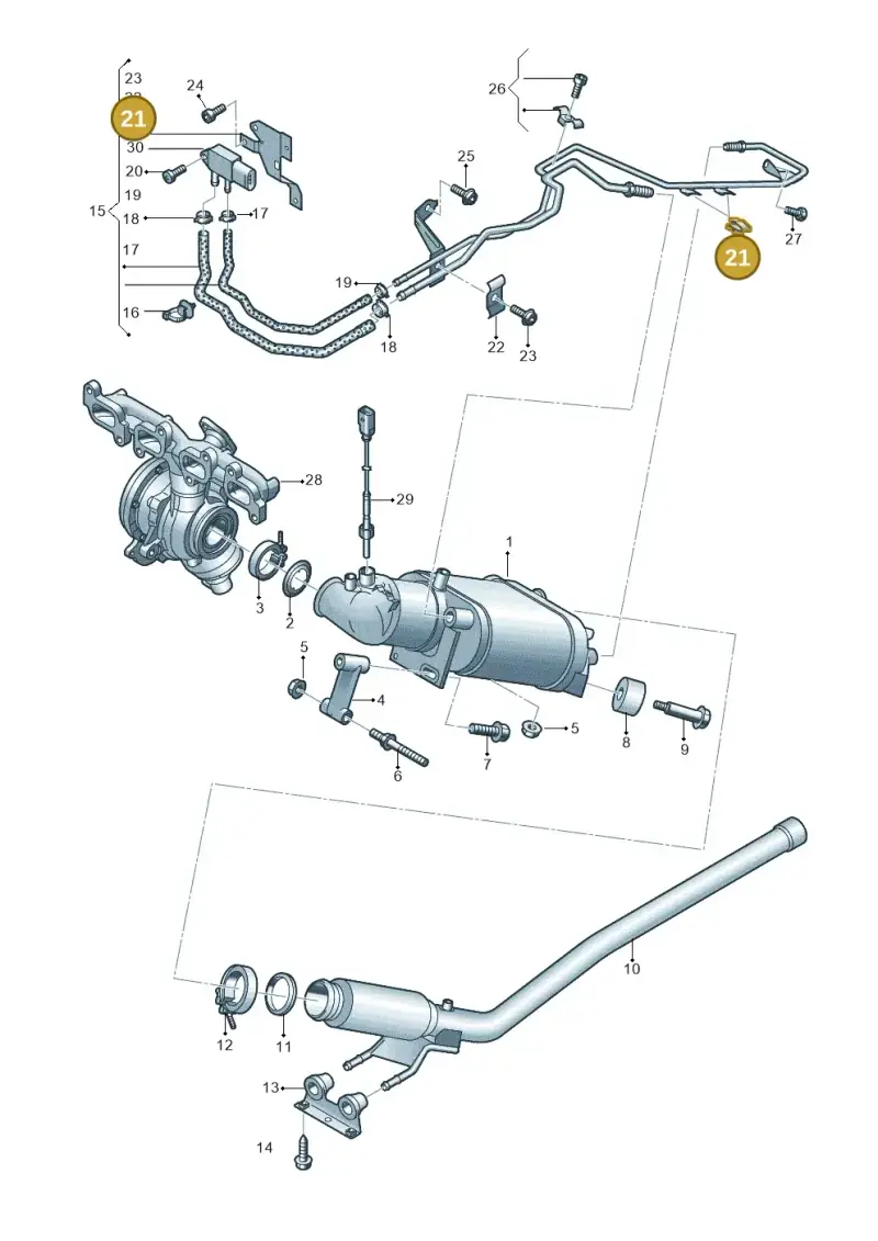 7H0971939C — Volkswagen Caravelle (2015-2019) diagram 861253420, position 21