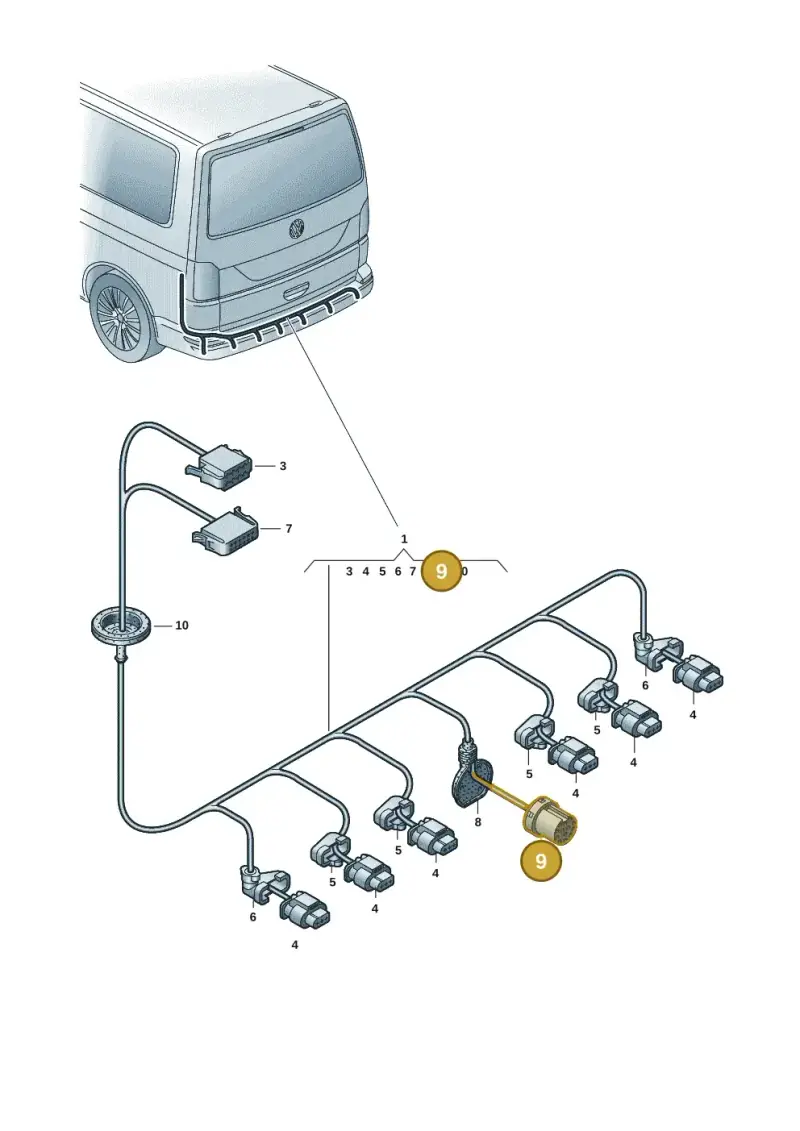 7H0971978 — Volkswagen Transport. multivan (2019-2024) diagram 7ep972085, position 9