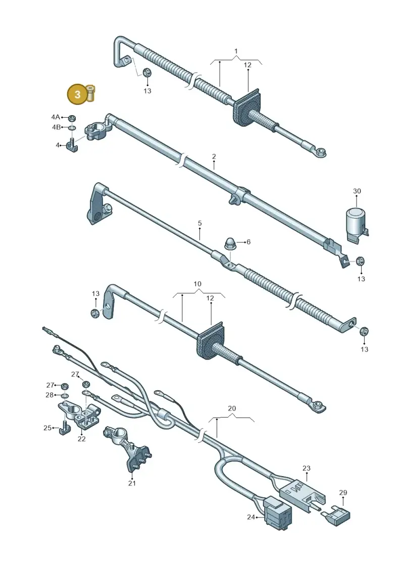 7H0972501A — Volkswagen Transp. caravelle (2008-2009) diagram 410971020, position 3