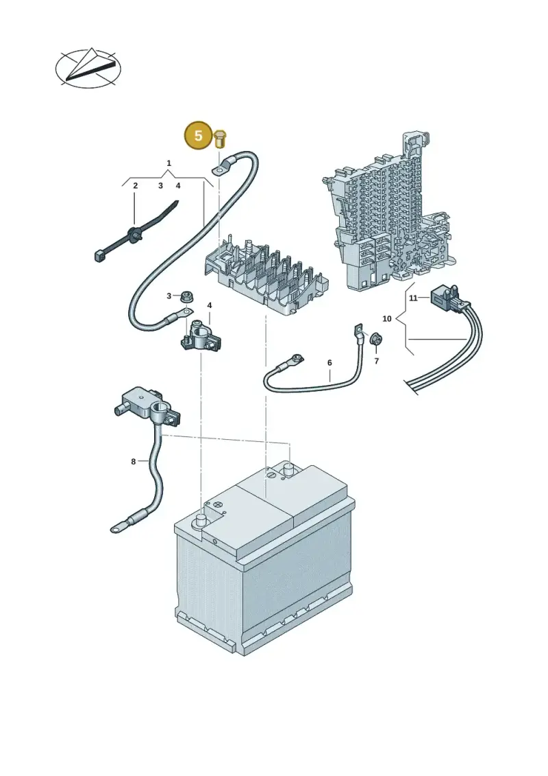 7H0972501A — Volkswagen ID.7 Limousine Pro (2023-) diagram 11a971005, position 5