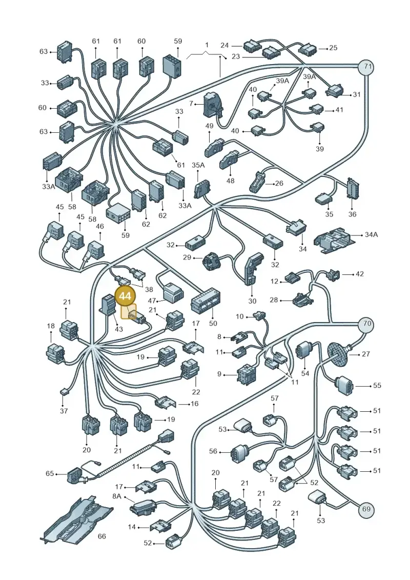 7H0972773A — Volkswagen Transp. dropside (2008-2009) diagram 410971810, position 44