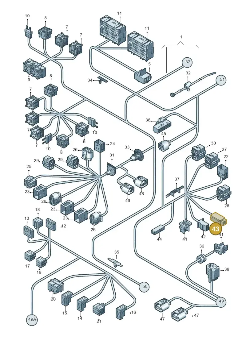 7H0972773A — Volkswagen Transp. caravelle (2008-2009) diagram 410971820, position 43