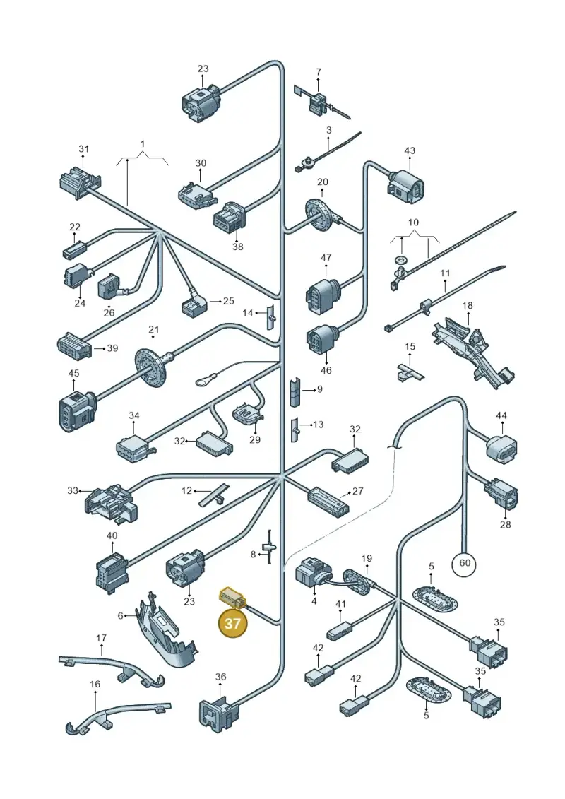 7H0972773A — Volkswagen Passat CC (2011-2016) diagram 460972020, position 37