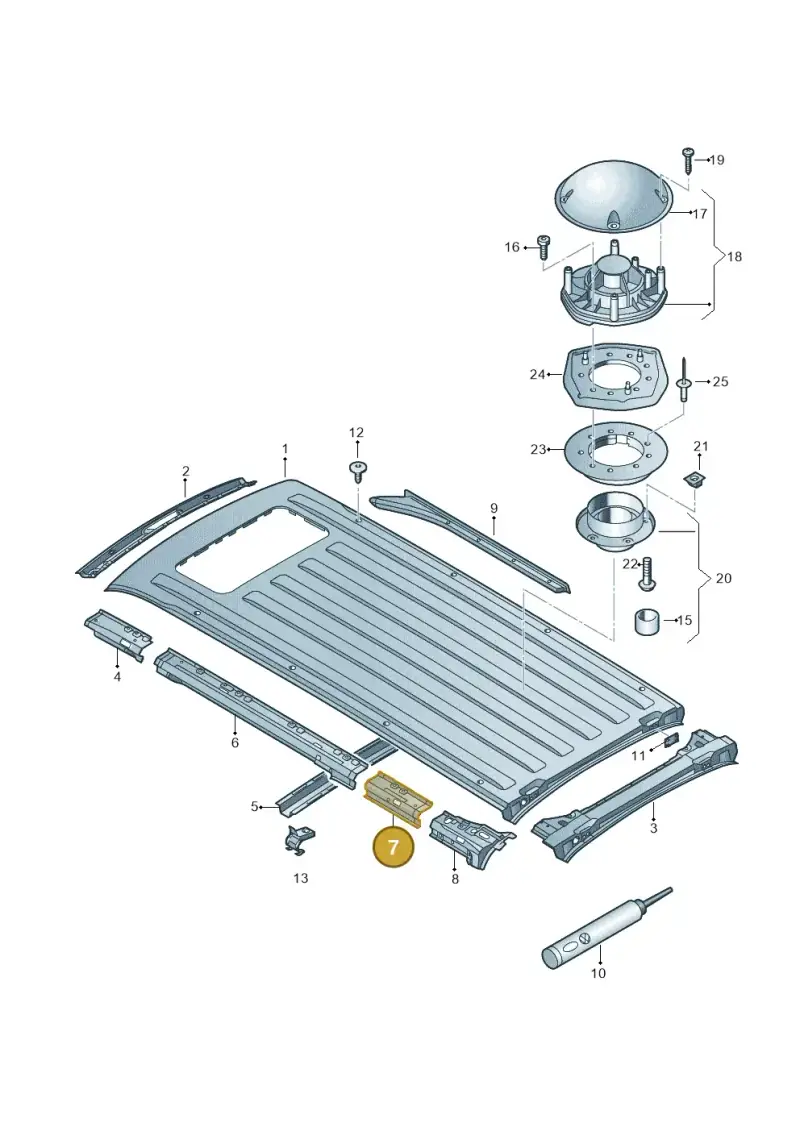 7H1817585D — Volkswagen Caravelle (2019-2024) diagram 410817400, position 7