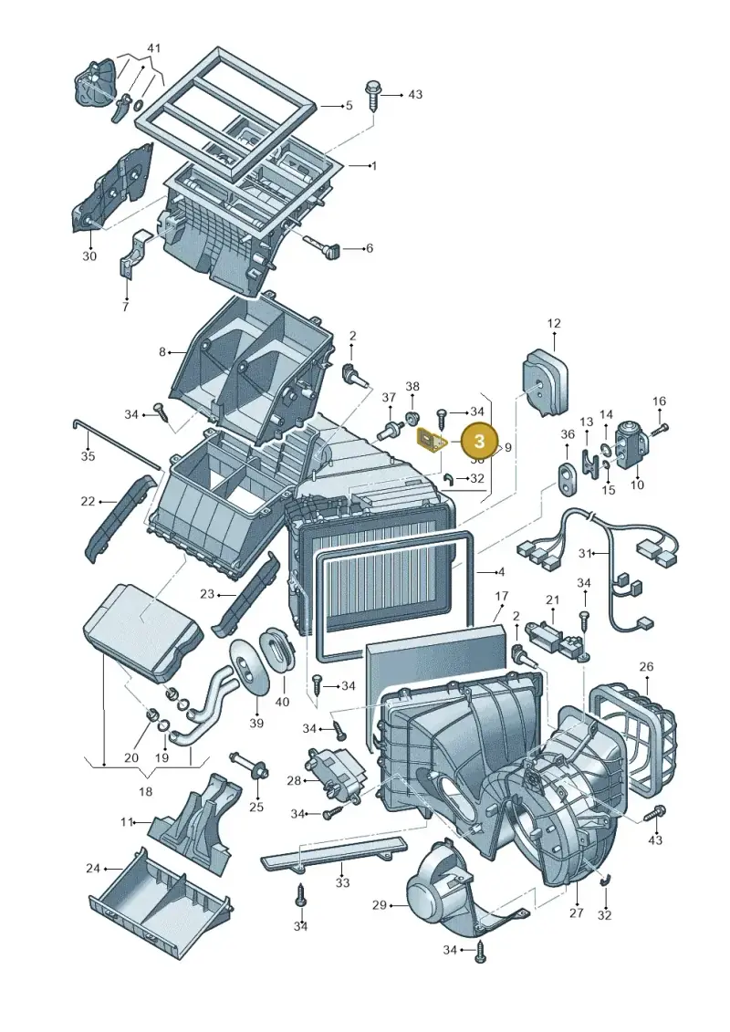 7H1819147A — Volkswagen Transp. caravelle (2008-2009) diagram 410820000, position 3
