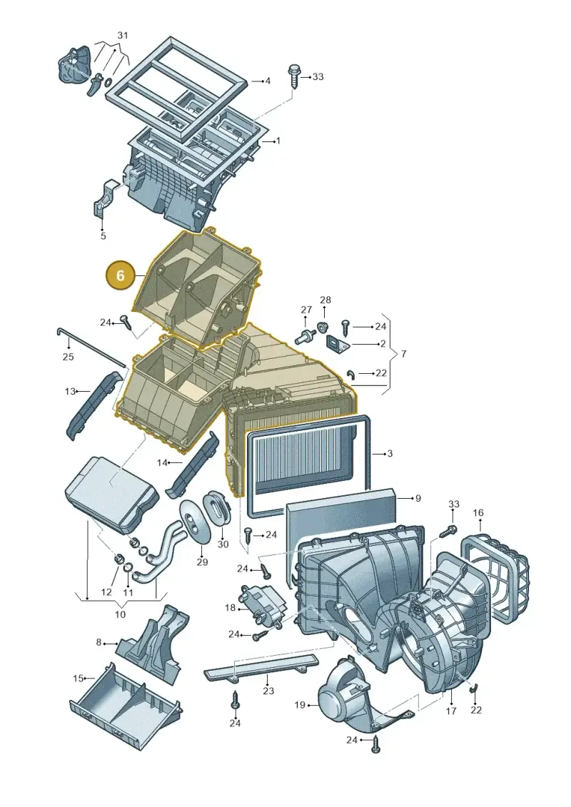 7H1819352 — Volkswagen Transp. caravelle (2008-2009) diagram 410819000, position 6