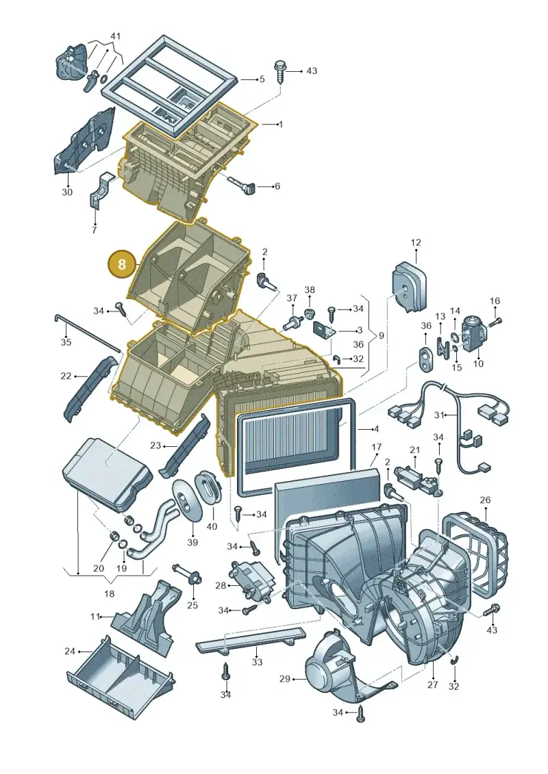 7H1819352 — Volkswagen Transp. caravelle (2008-2009) diagram 410820000, position 8