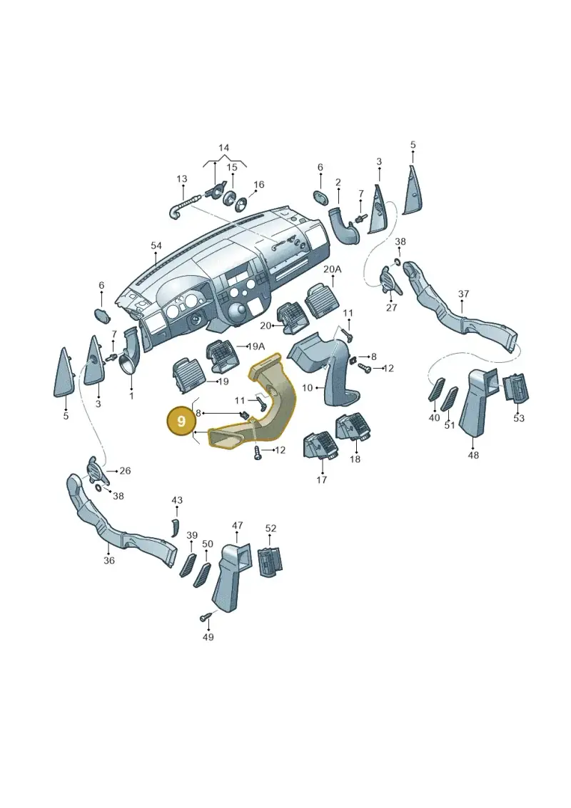 7H1819657B — Volkswagen Transp. caravelle (2011-2015) diagram 679819050, position 9