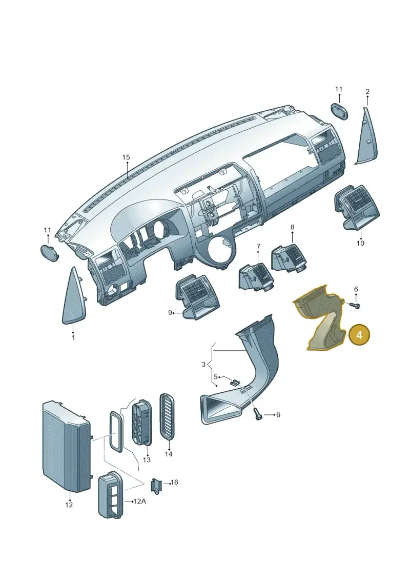 7H1819668B — Volkswagen Transp. dropside (2011-2015) diagram 411819050, position 4