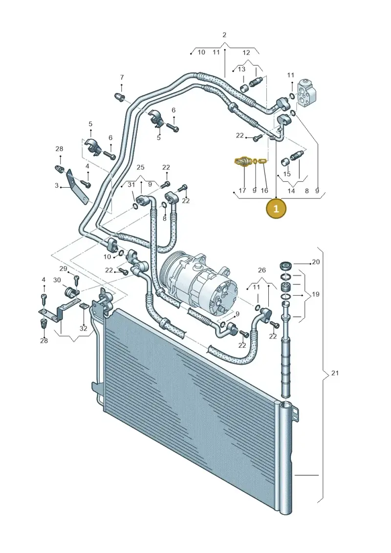 7H1820741T — Volkswagen Transp. dropside (2008-2009) diagram 411820150, position 1