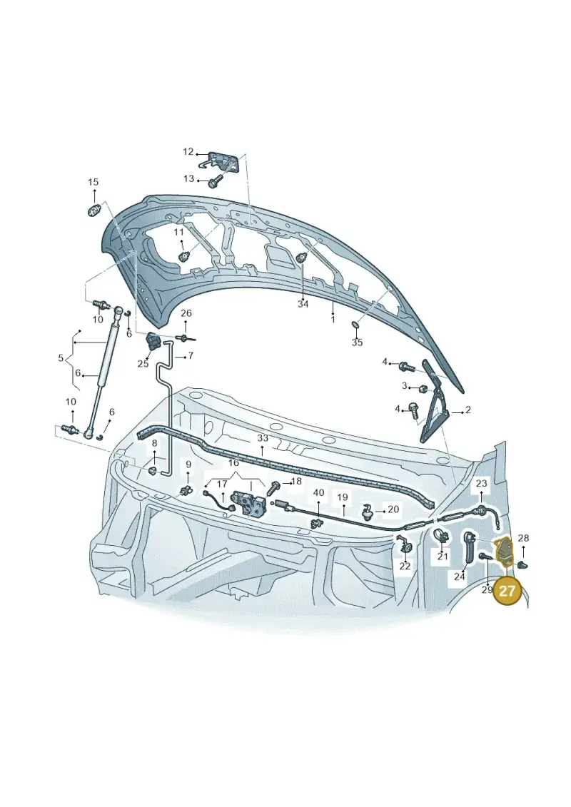 7H1823633B — Volkswagen Transp. caravelle (2011-2015) diagram 410823100, position 27