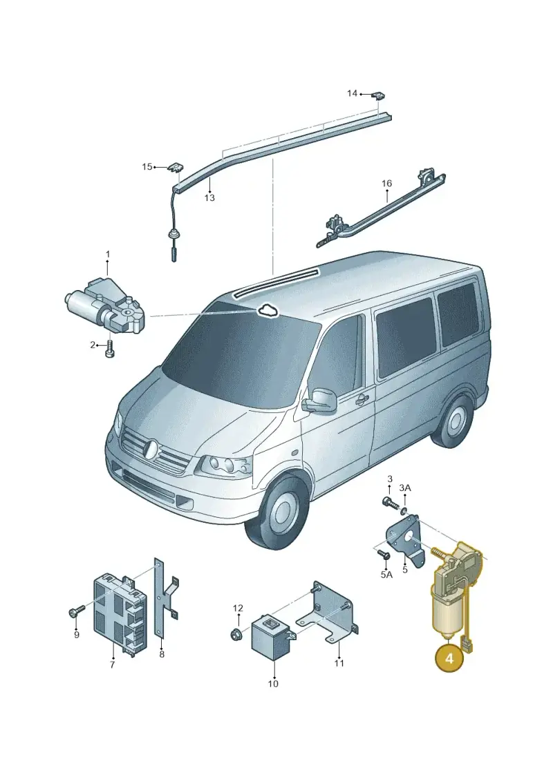 7H1959245A — Volkswagen Transp. caravelle (2011-2015) diagram 410959000, position 4