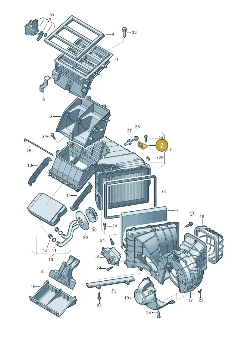 7H2819147 — Volkswagen Transp. caravelle (2008-2009) diagram 410819000, position 2
