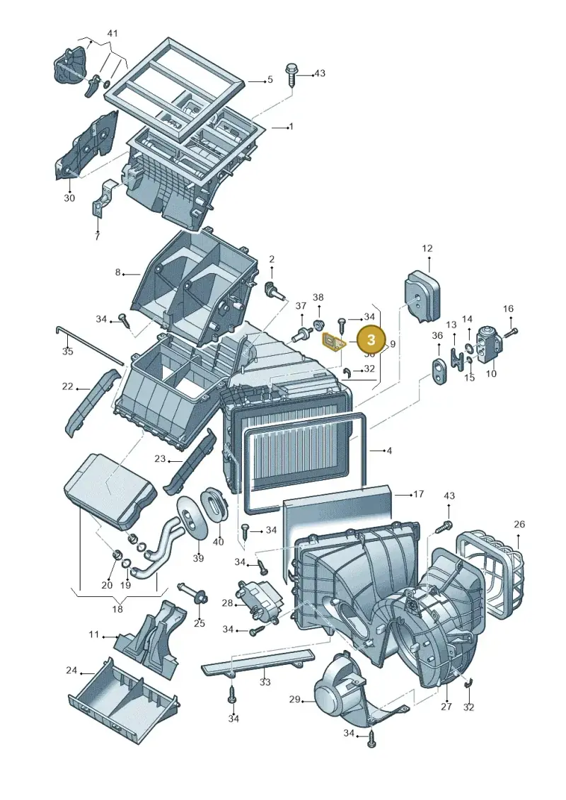 7H2819147 — Volkswagen Transp. dropside (2008-2009) diagram 411820000, position 3