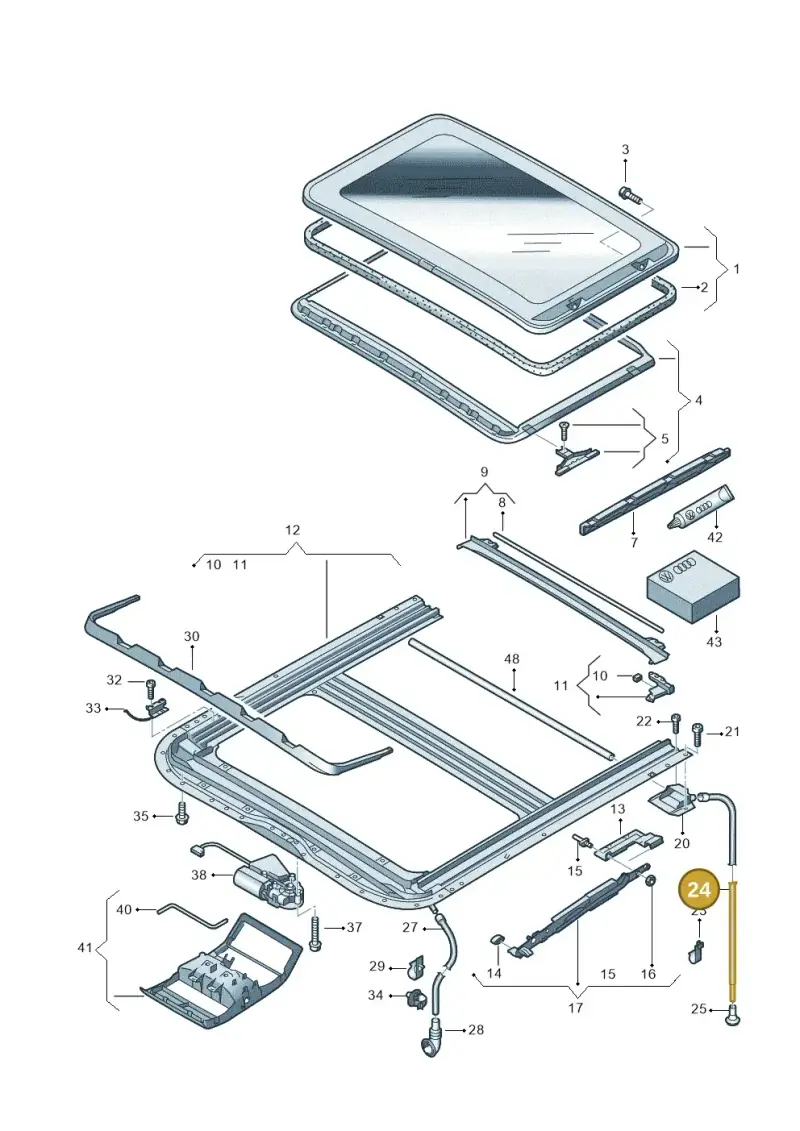 7H3877233 — Volkswagen Caravelle (2015-2019) diagram 410877000, position 24