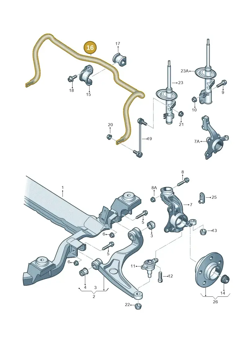 7H5411305E — Volkswagen Transp. caravelle (2011-2015) diagram 410407000, position 16