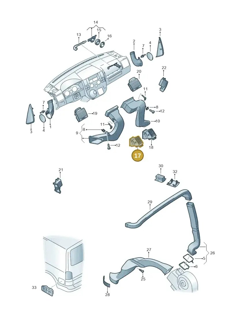 7H5815705A3X1 — Volkswagen California Camper (2009-2011) diagram 452819050, position 17