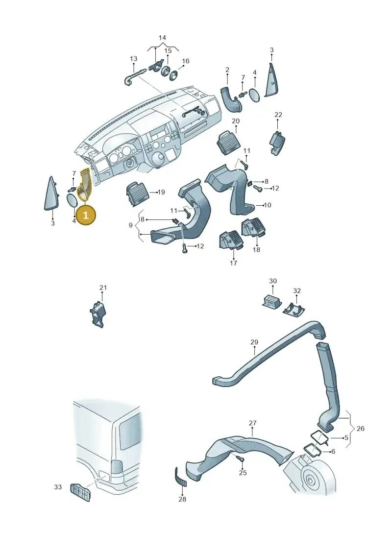 7H5819633 — Volkswagen California Camper (2009-2011) diagram 452819050, position 1