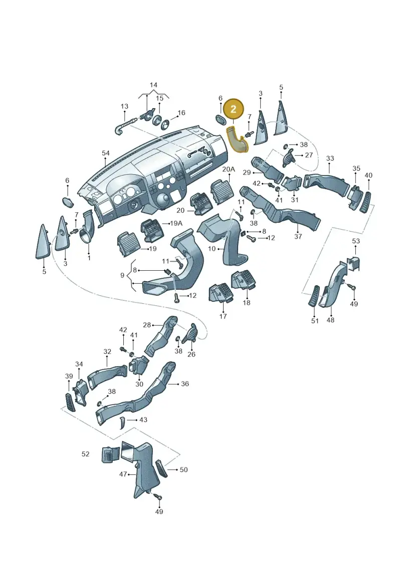 7H5819634 — Volkswagen Transp. caravelle (2008-2009) diagram 410819050, position 2