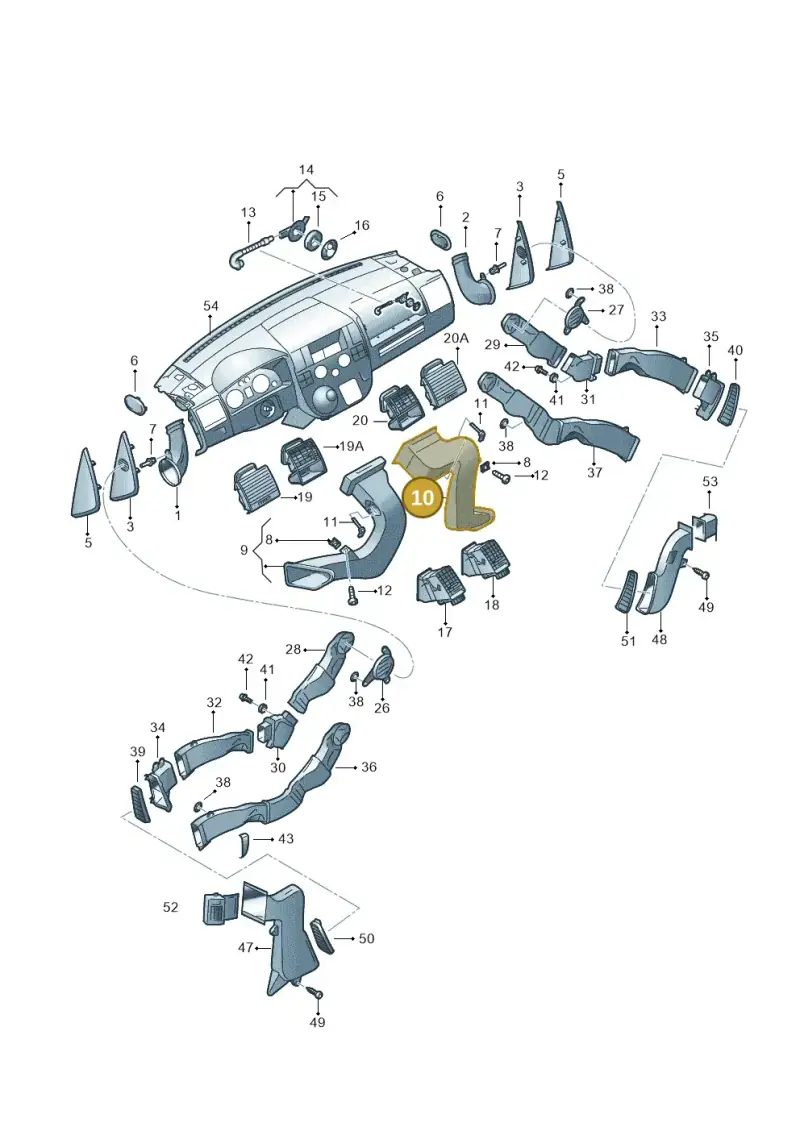 7H5819658E — Volkswagen Transp. caravelle (2008-2009) diagram 410819050, position 10