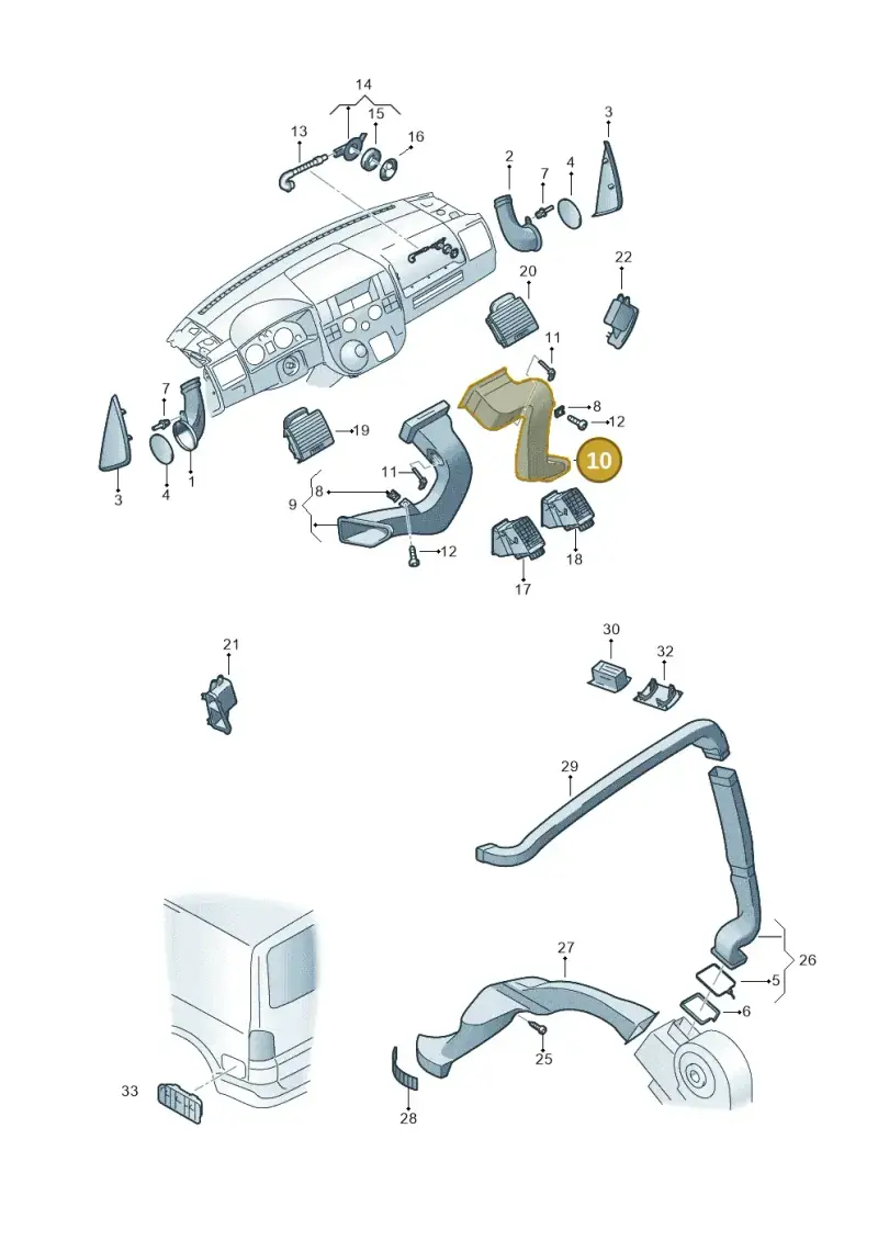 7H5819658E — Volkswagen California Camper (2009-2011) diagram 452819050, position 10