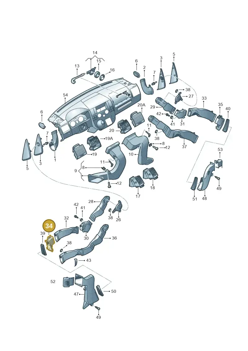 7H5819951C — Volkswagen Transp. caravelle (2008-2009) diagram 410819050, position 34