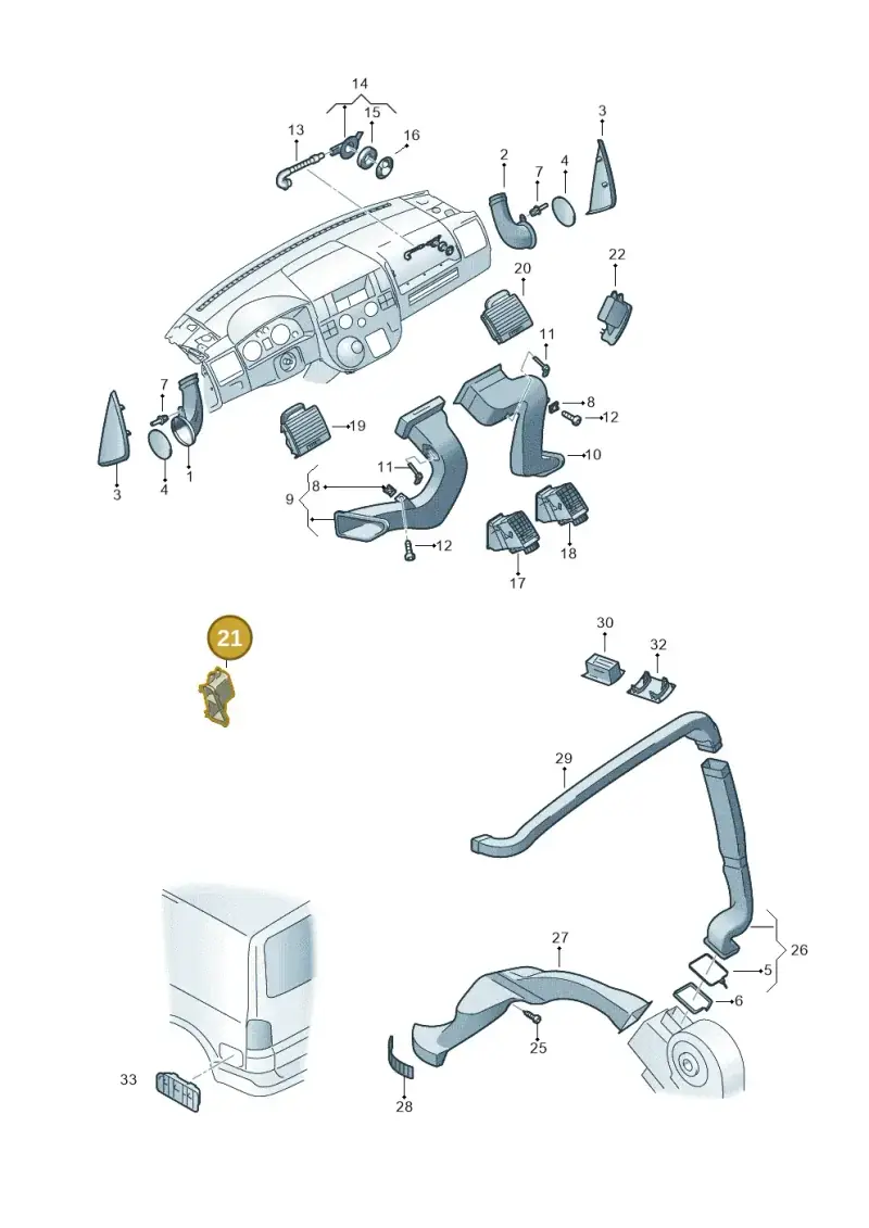 7H5819951C — Volkswagen California Camper (2009-2011) diagram 452819050, position 21