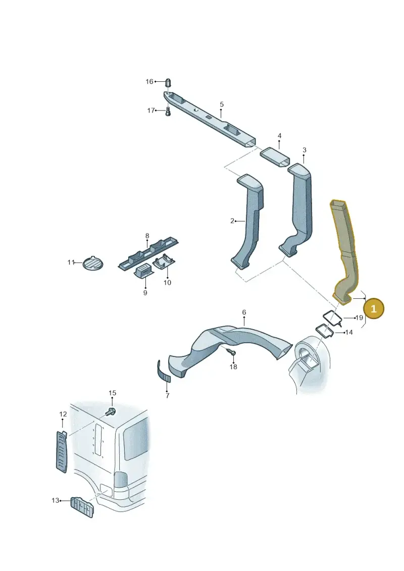 7H5820682 — Volkswagen TRANSPORTER GESCHL.    08 (2007-) diagram 410819100, position 1